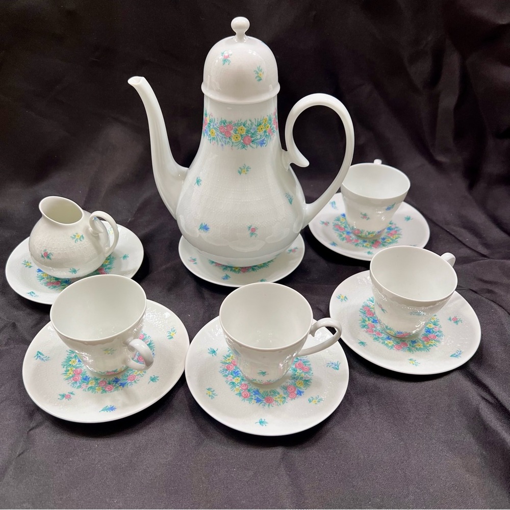 13 PCs ROSENTHAL GERMANY ROMANCE GARLAND Coffee Tea Set Pot Creamer Cup Saucers
